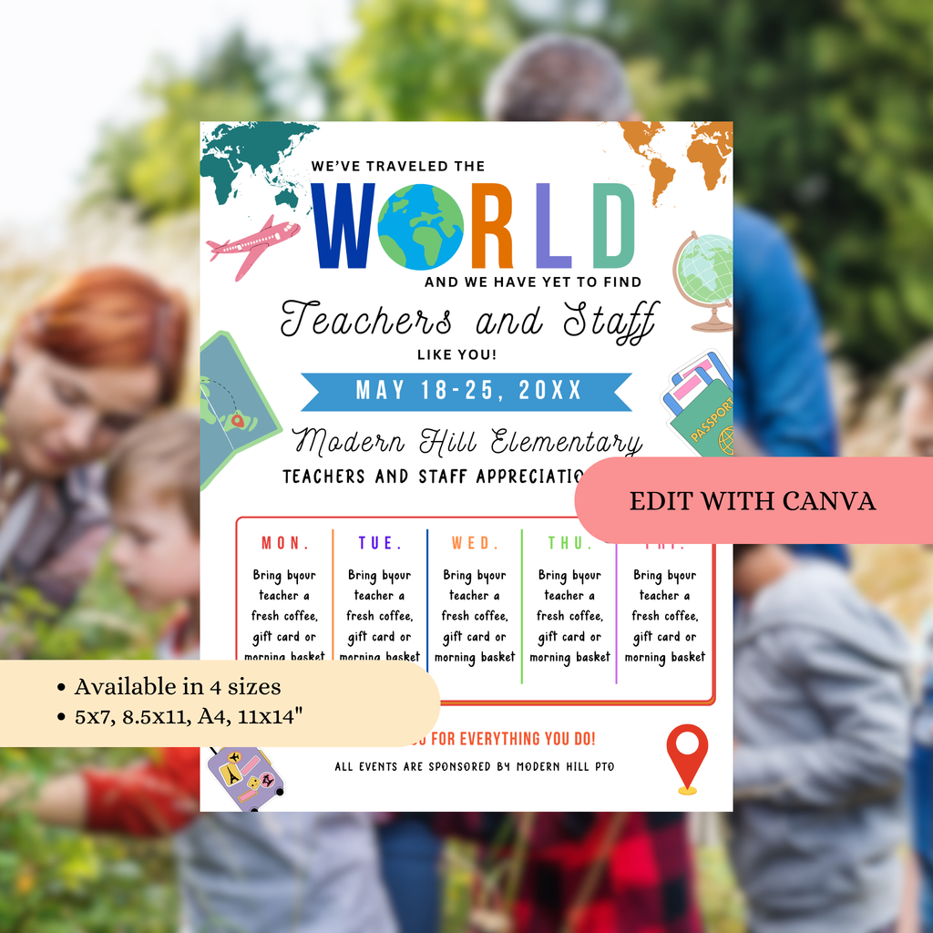 International-Themed Teacher Appreciation Flyer