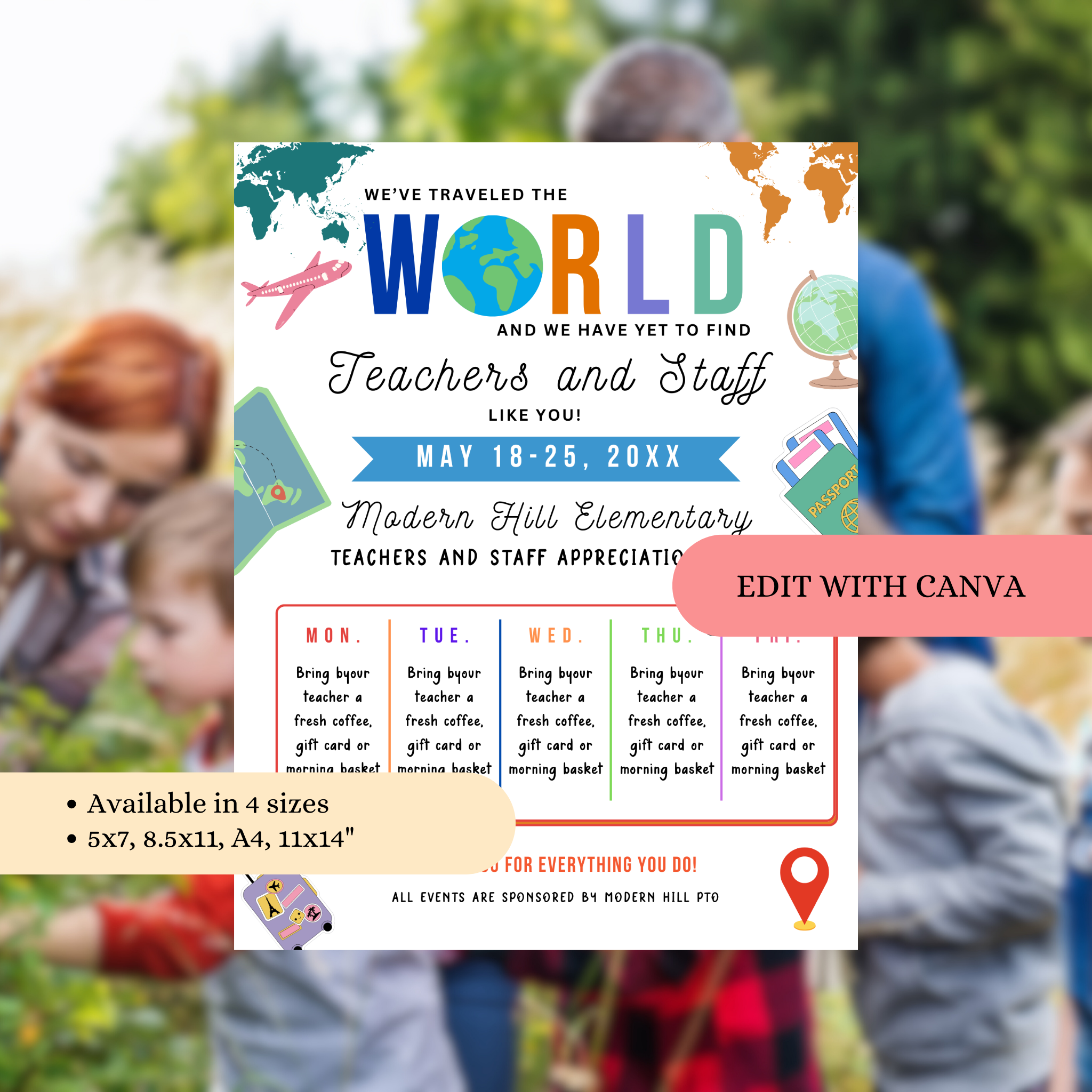 International-Themed Teacher Appreciation Flyer