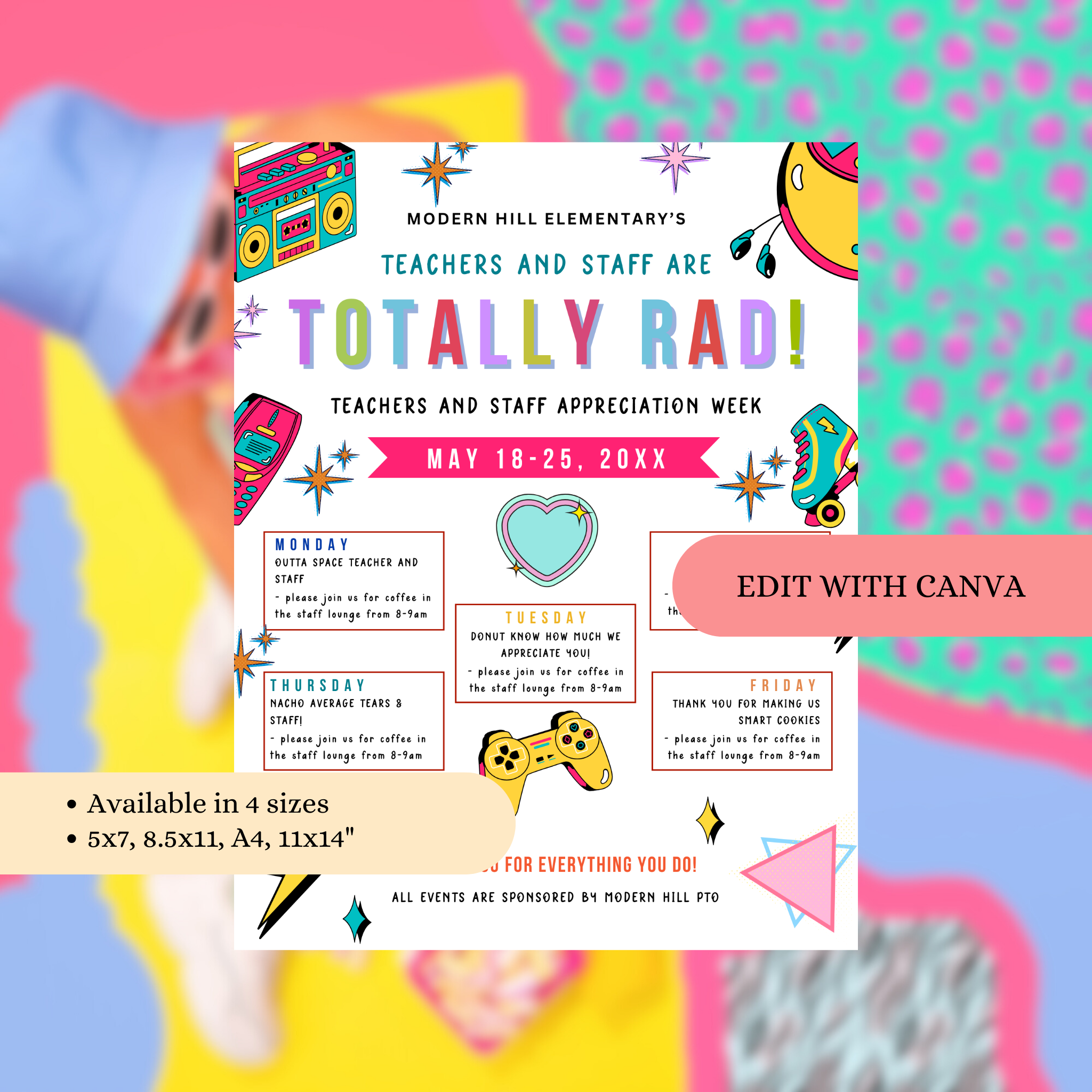 90's-Themed Teacher Appreciation Flyer