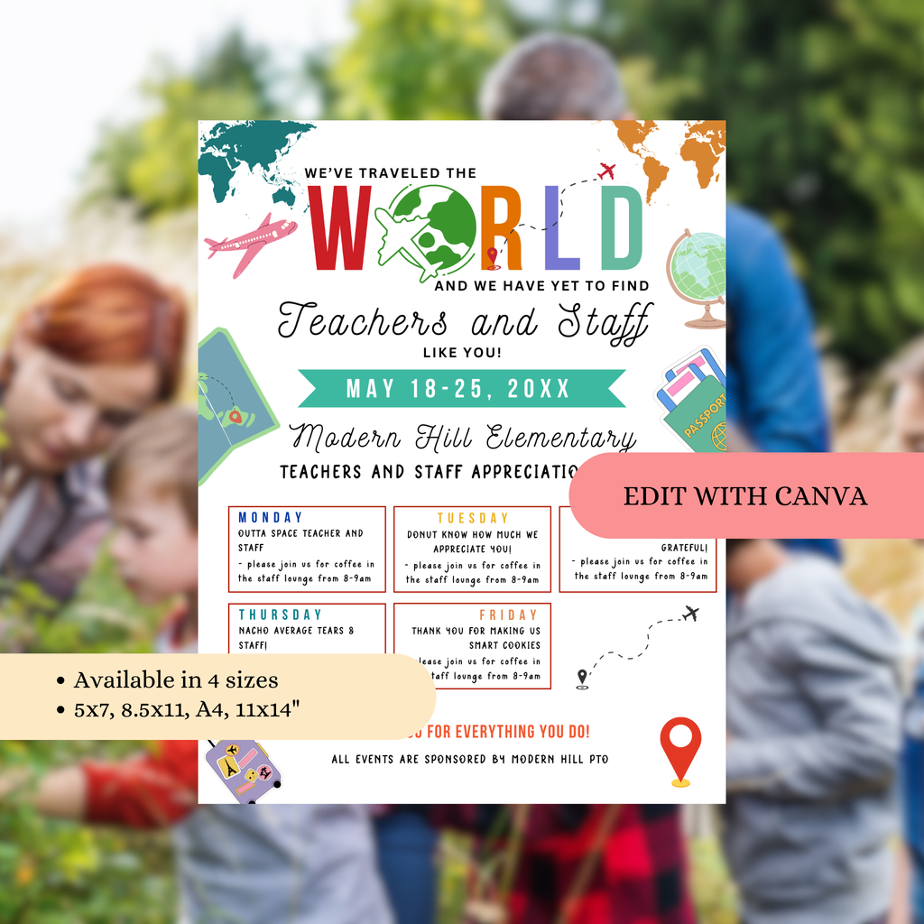 International Theme Teacher Appreciation Flyer