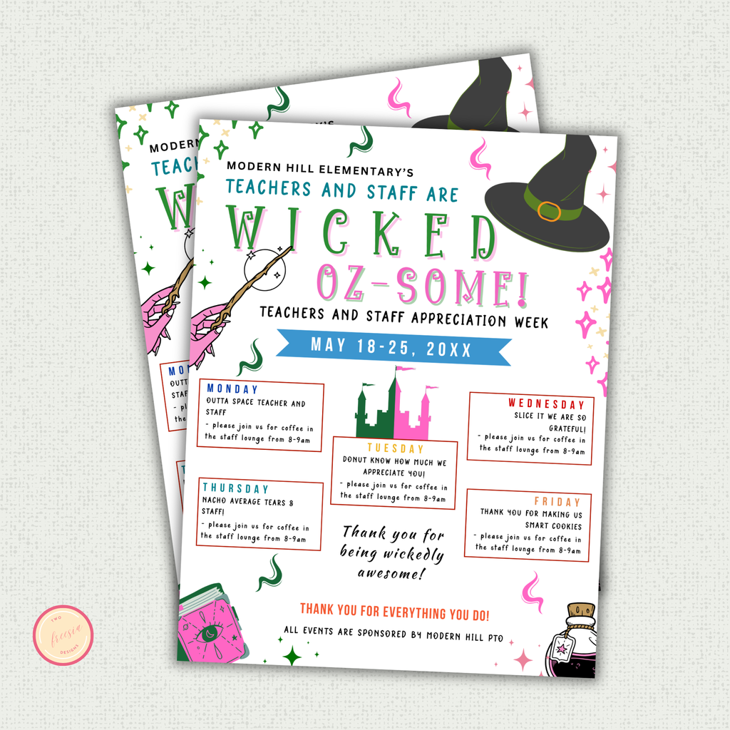 Witch Themed Teacher Appreciation Flyer