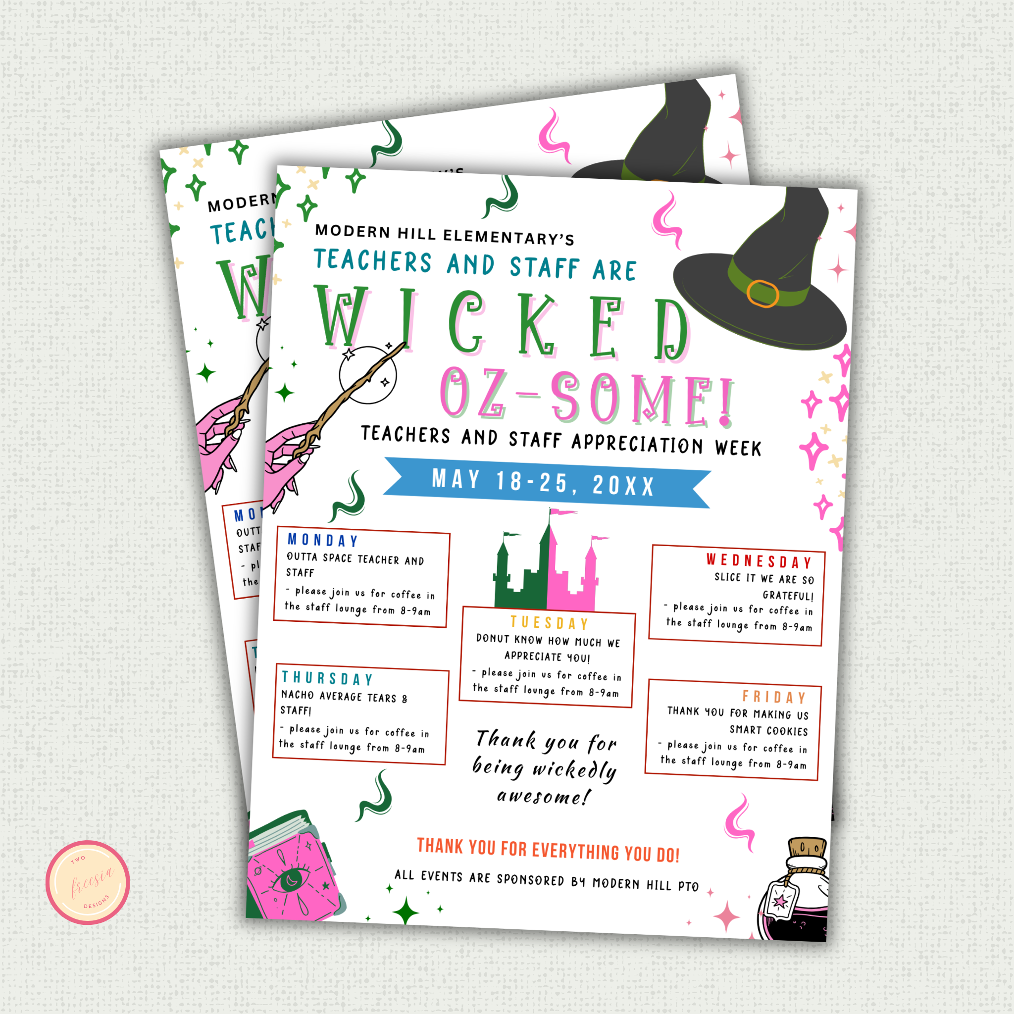 Witch Themed Teacher Appreciation Flyer