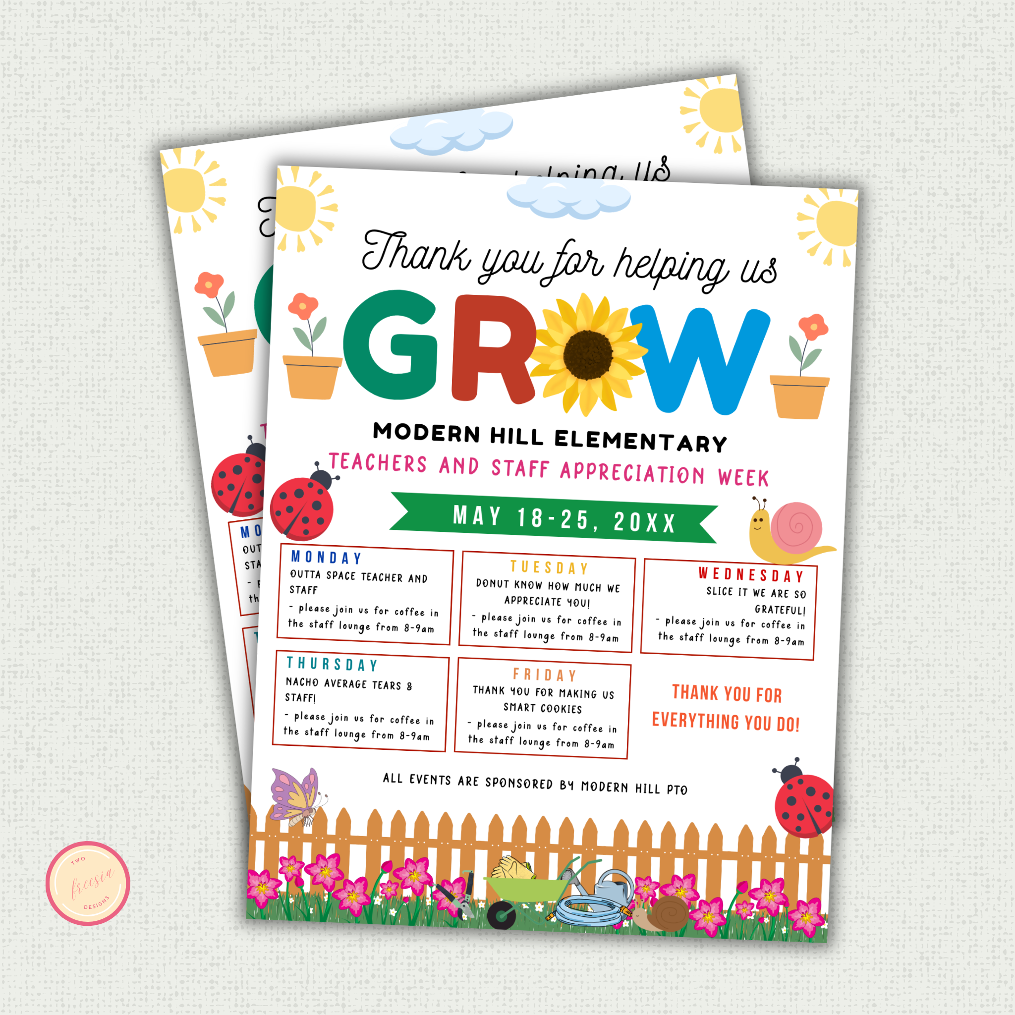 Floral-Themed Teacher Appreciation Flyer
