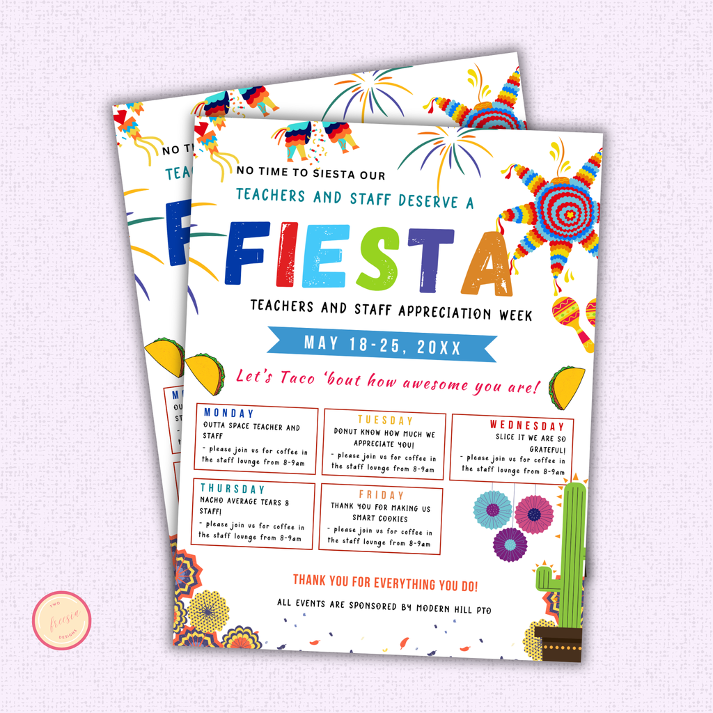 Fiesta-Themed Teacher Appreciation Flyer