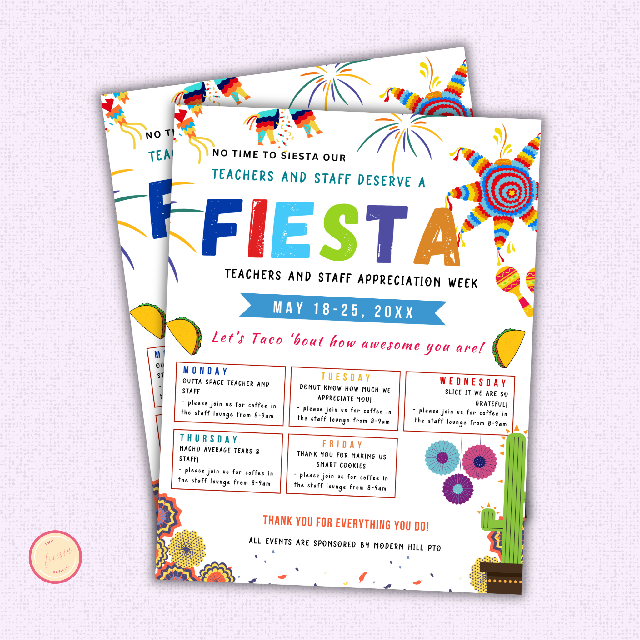 Fiesta-Themed Teacher Appreciation Flyer