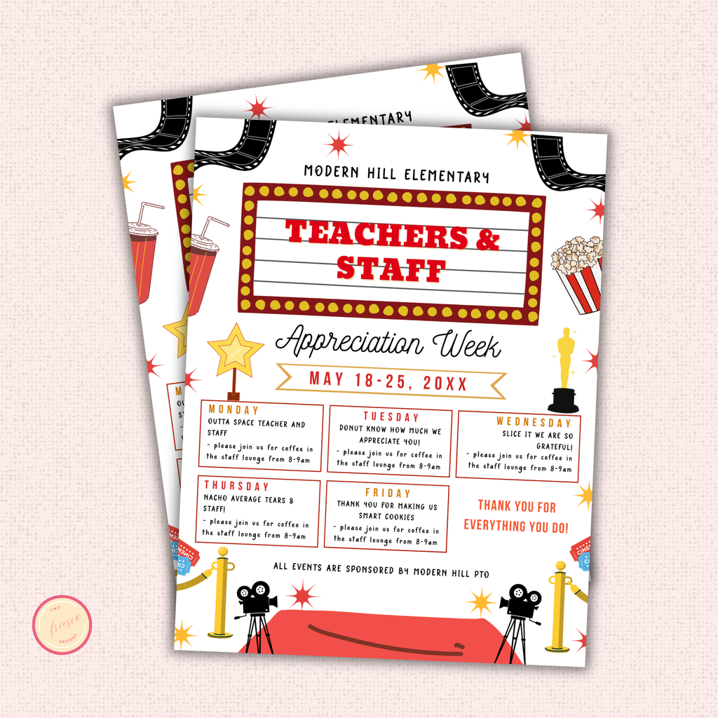 VIP Hollywood Theme Teacher Appreciation Flyer