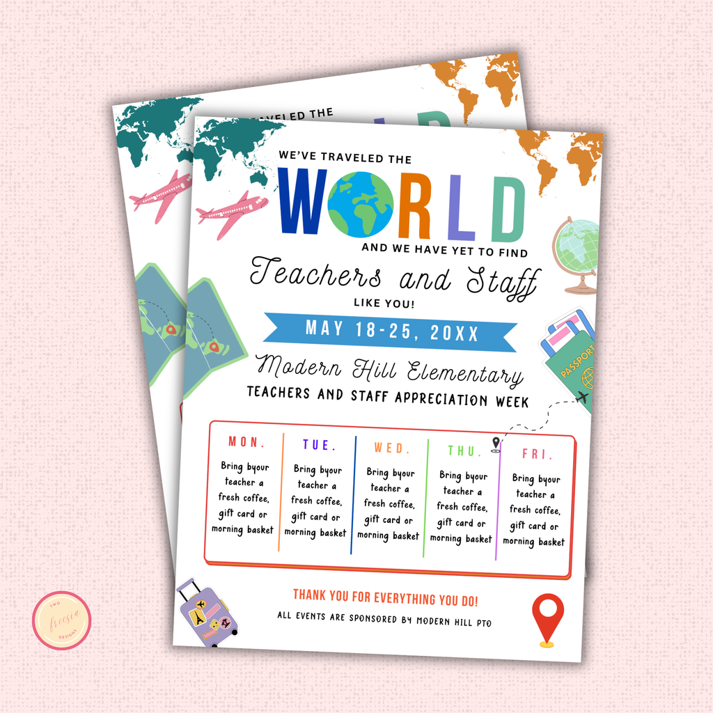 International-Themed Teacher Appreciation Flyer