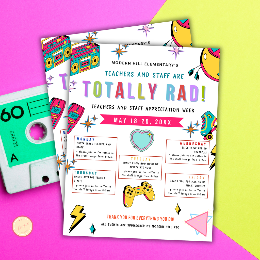 90's-Themed Teacher Appreciation Flyer