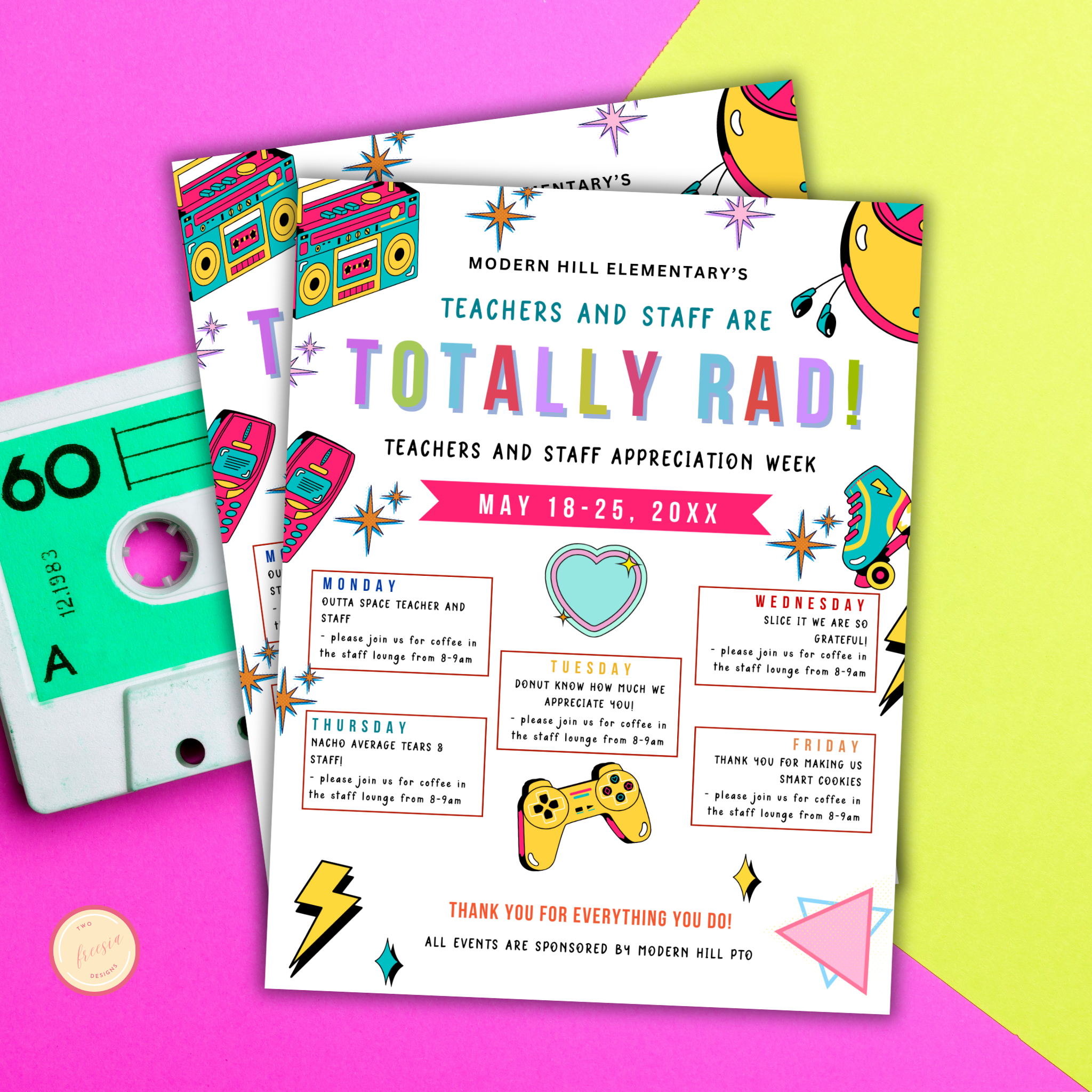 90's-Themed Teacher Appreciation Flyer