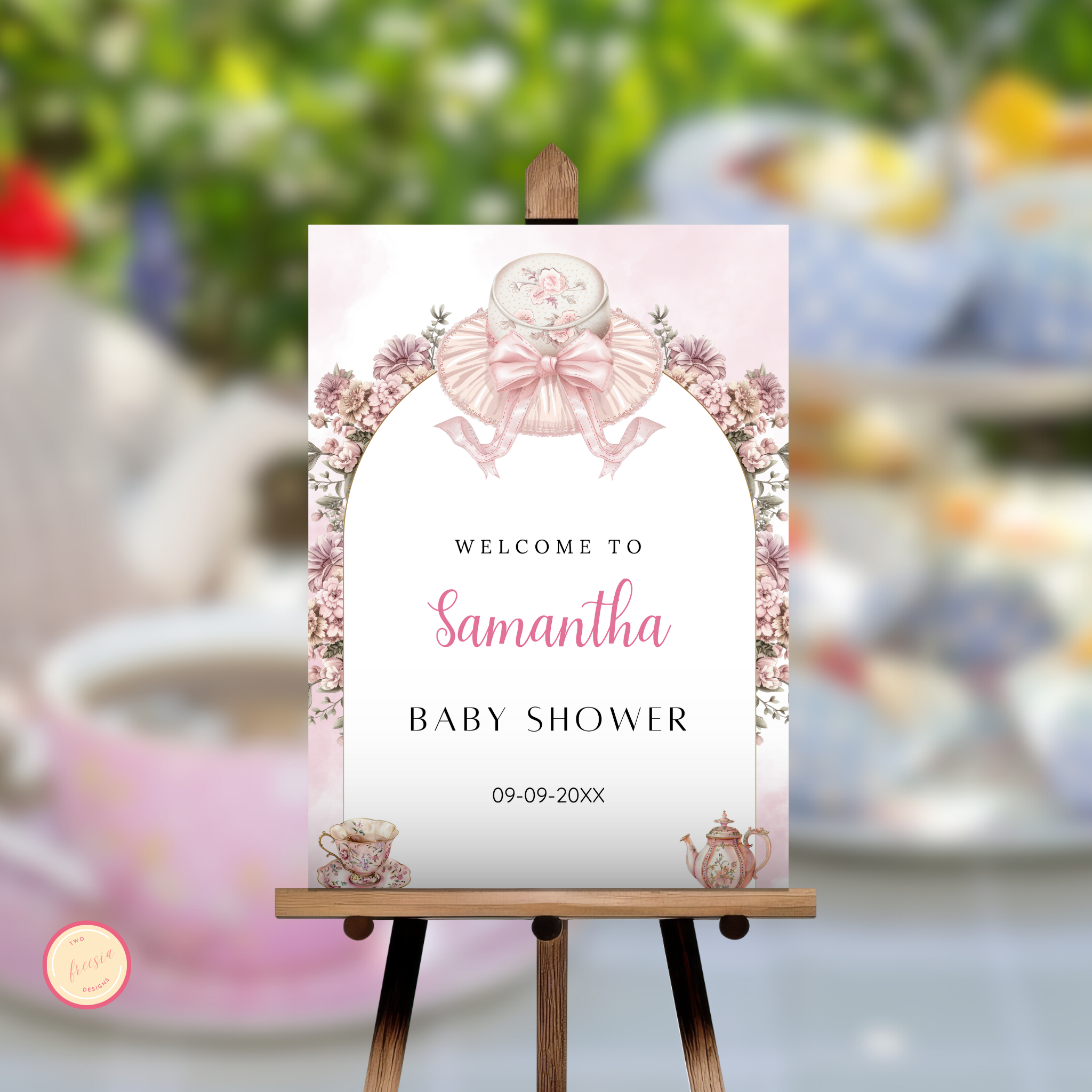 Tea Party Welcome Sign Template