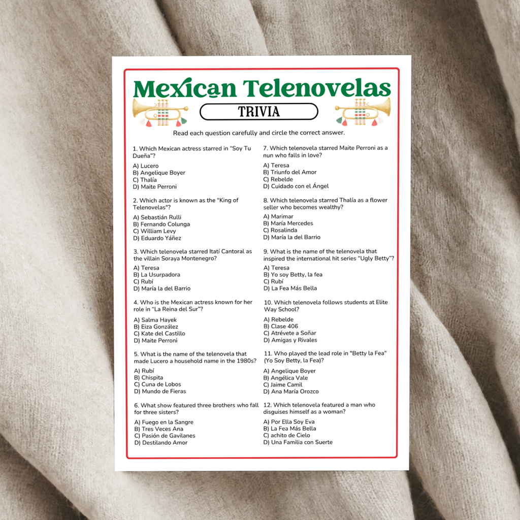 Mexican Telenovela Trivia Game