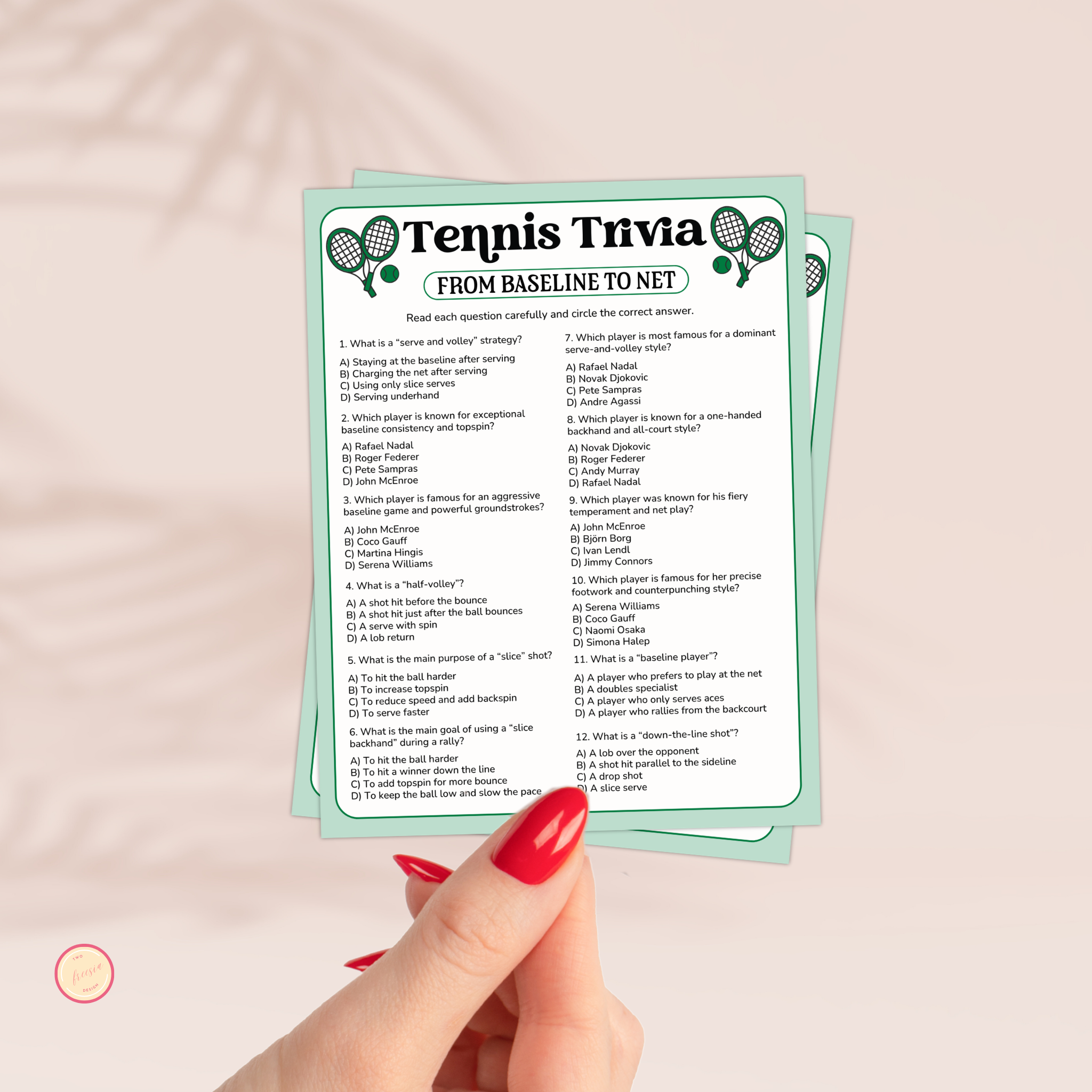 Tennis Trivia Game