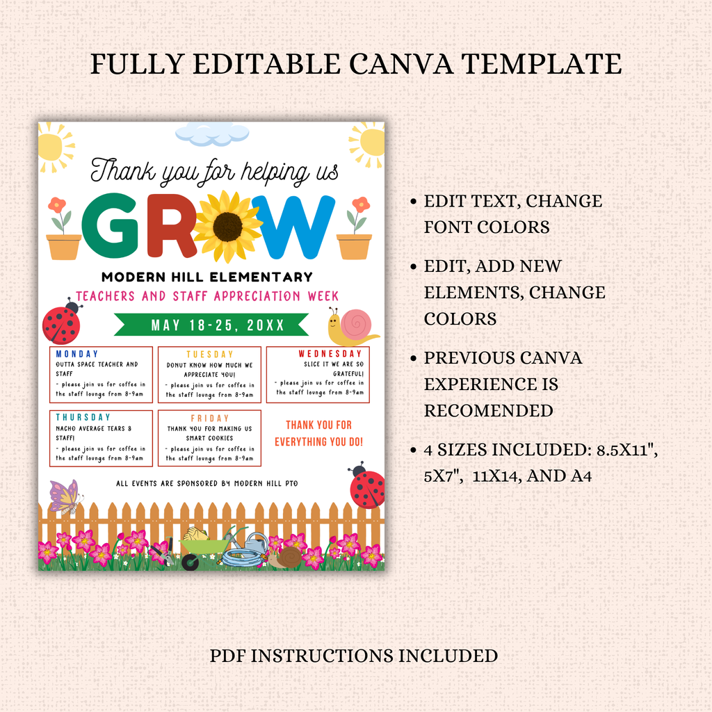 Floral-Themed Teacher Appreciation Flyer