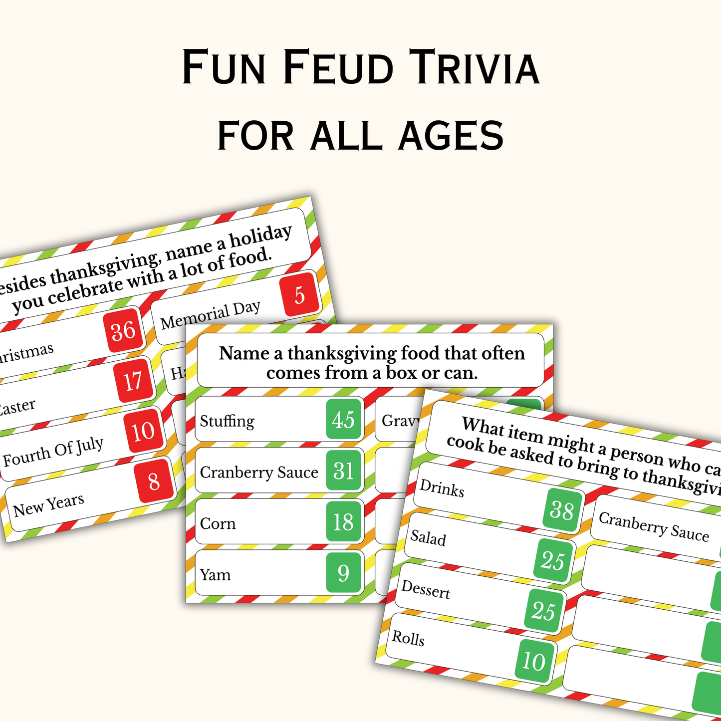 Trivia Feud - Thanksgiving Game