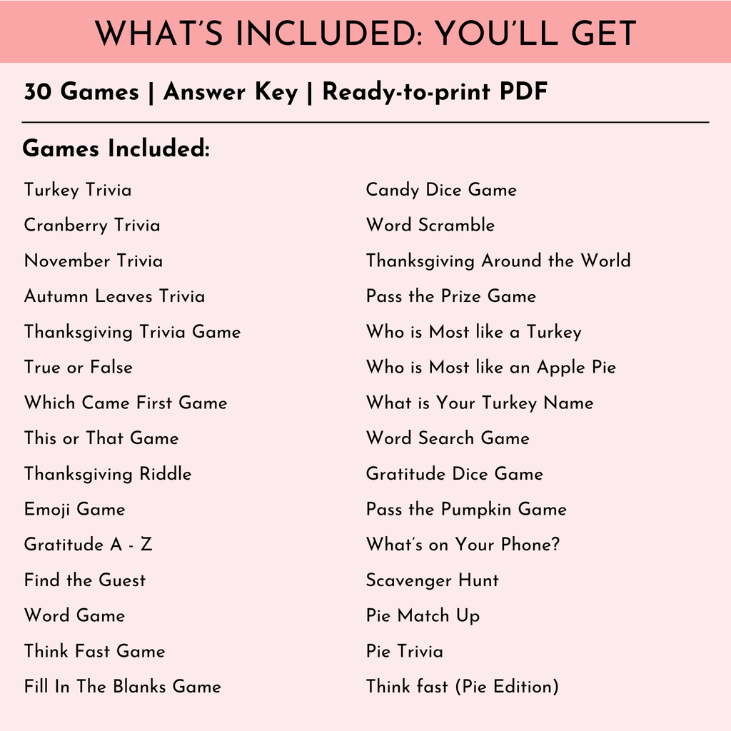 30 Thanksgiving Party Games