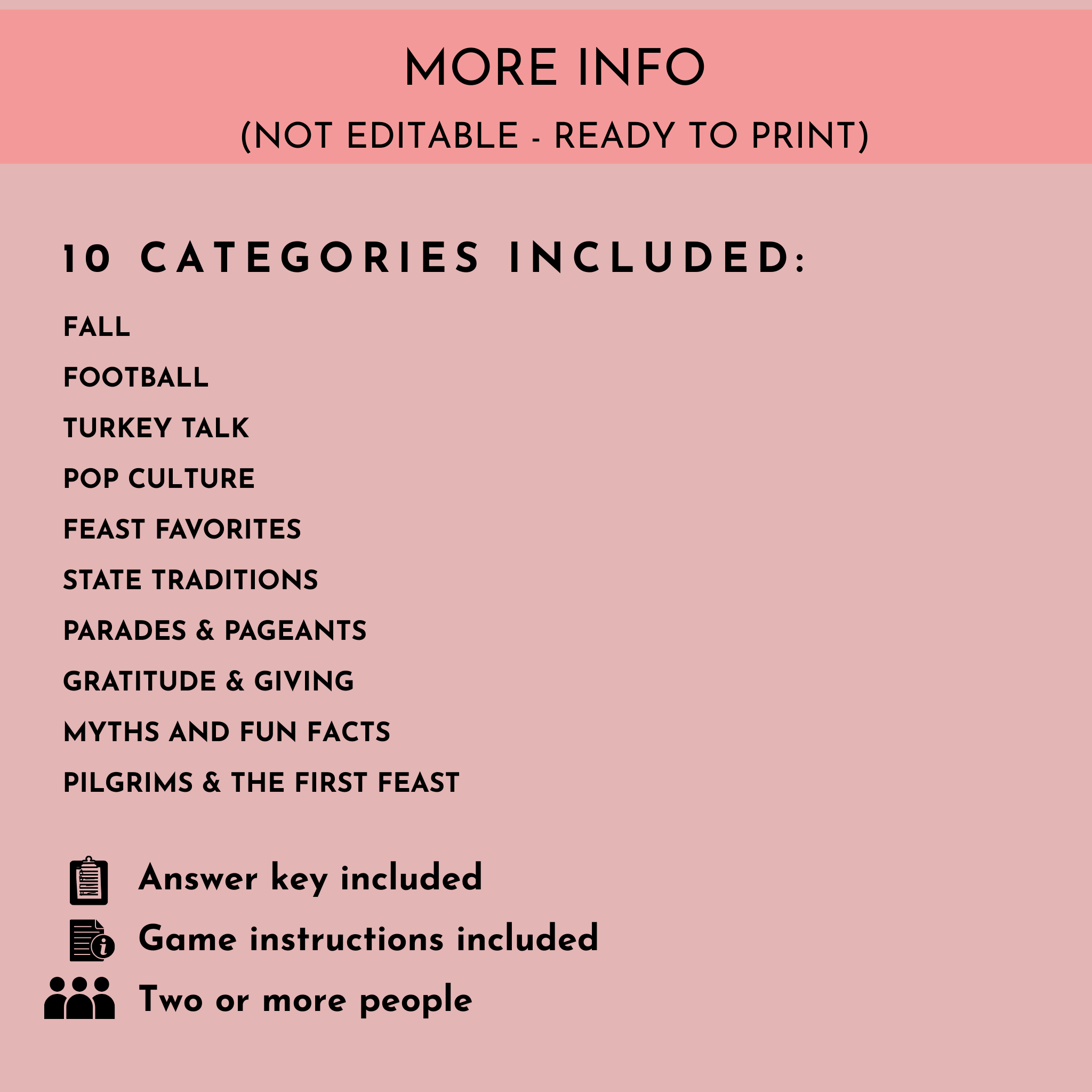 Thanksgiving Trivia Game