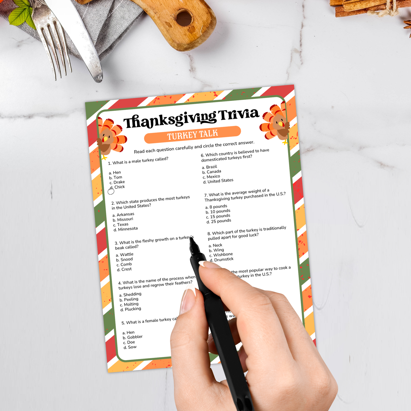 Thanksgiving Trivia Game