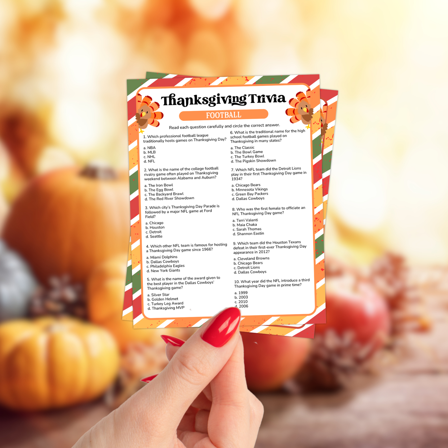 Thanksgiving Trivia Game