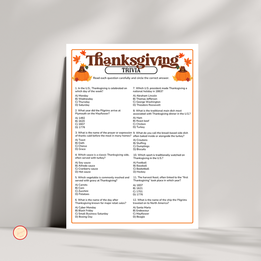 Thanksgiving Trivia Game