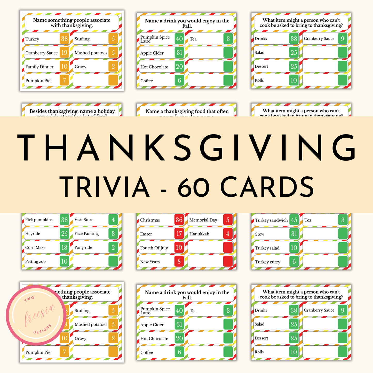 Trivia Feud - Thanksgiving Game