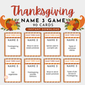 Thanksgiving Name 3 Game