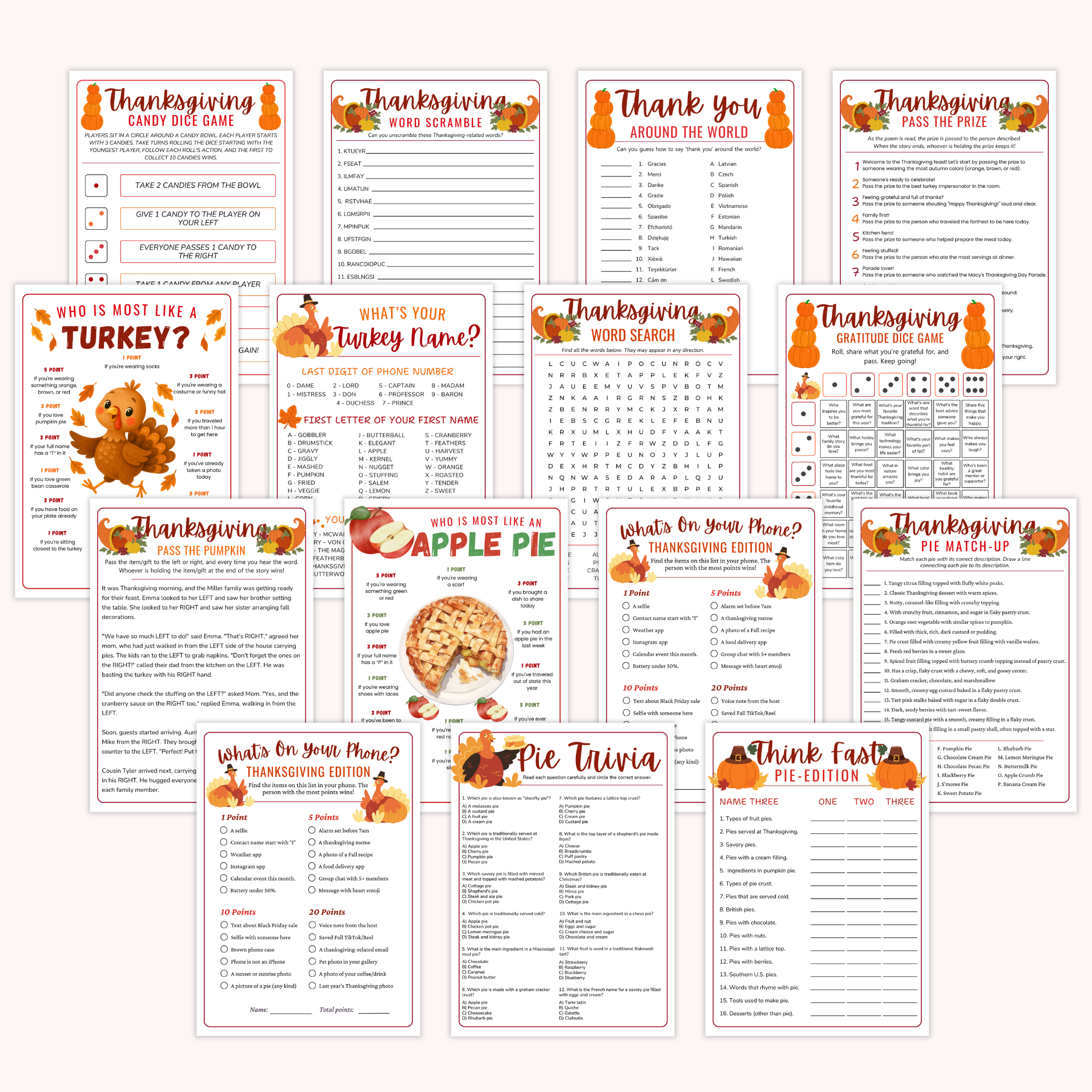 30 Thanksgiving Party Games