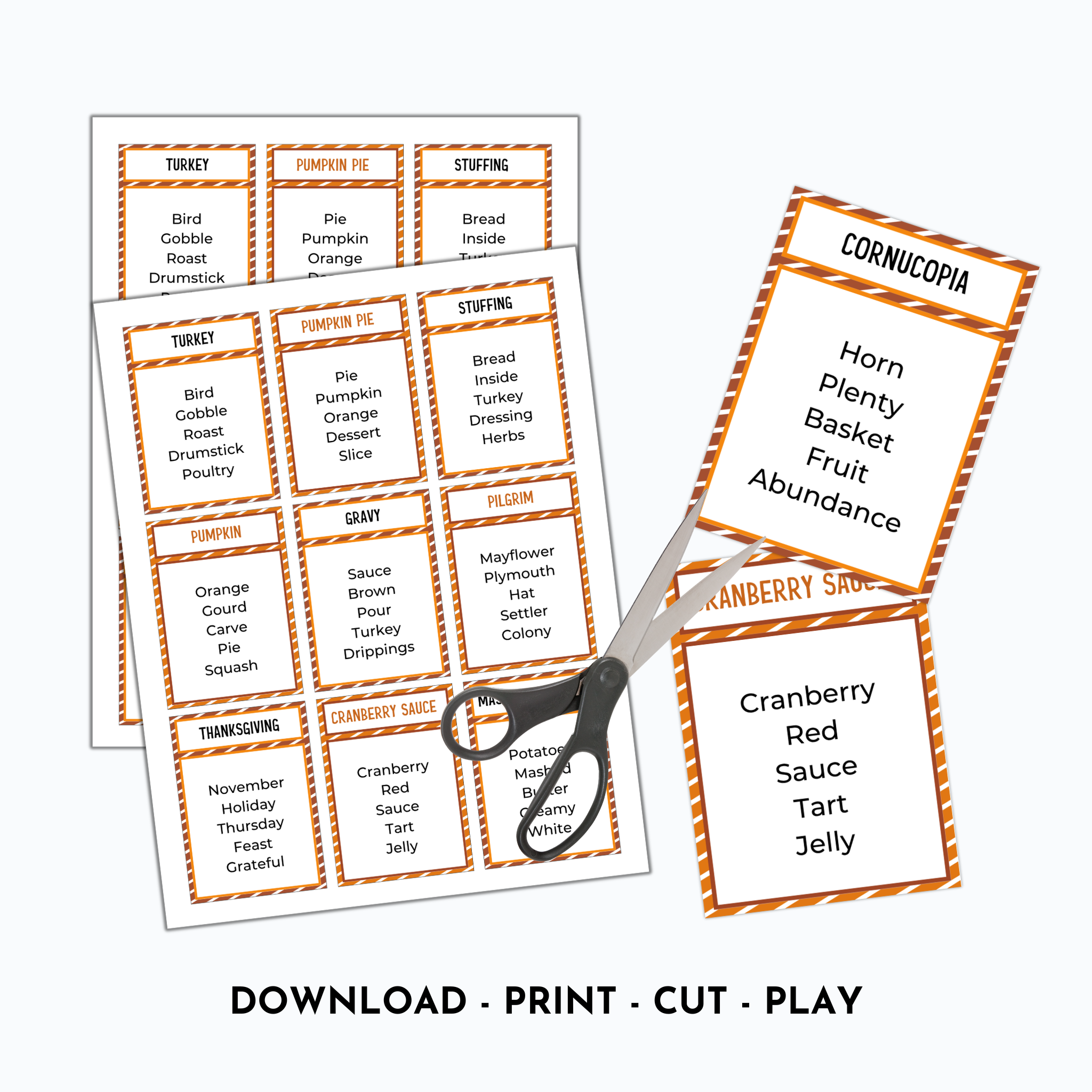 Thanksgiving Forbidden Word Game