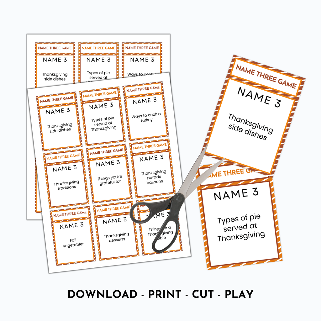Thanksgiving Name 3 Game