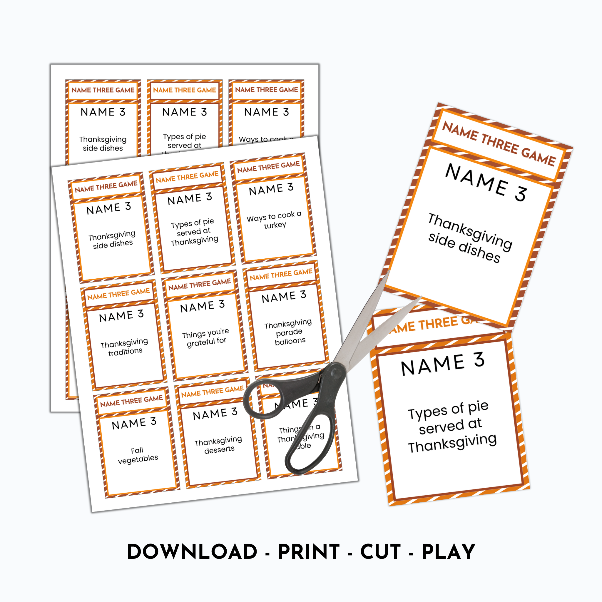 Thanksgiving Name 3 Game