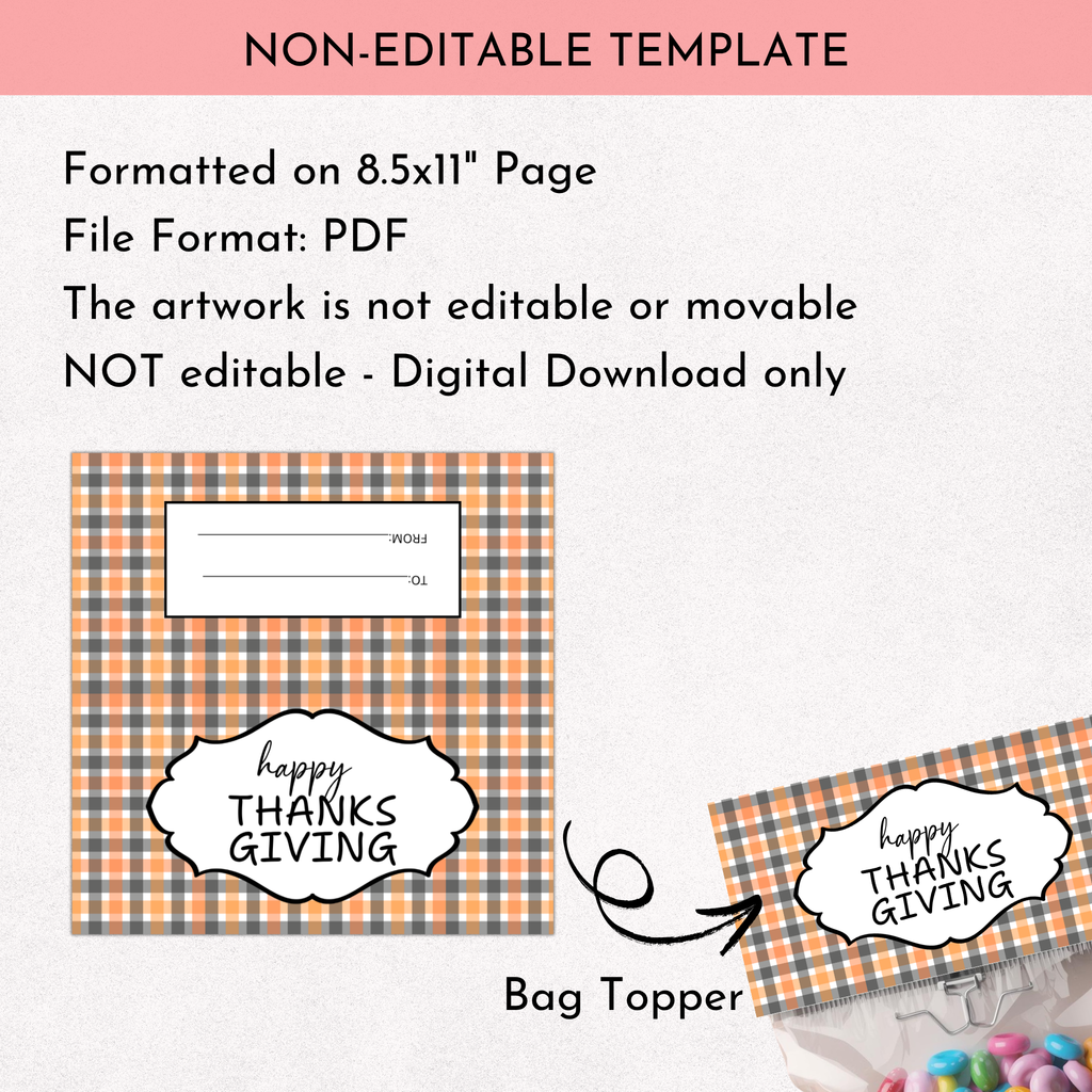 Thanksgiving Bag Topper | 01