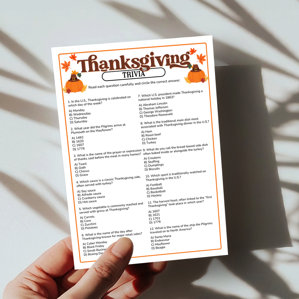 Thanksgiving Trivia Game