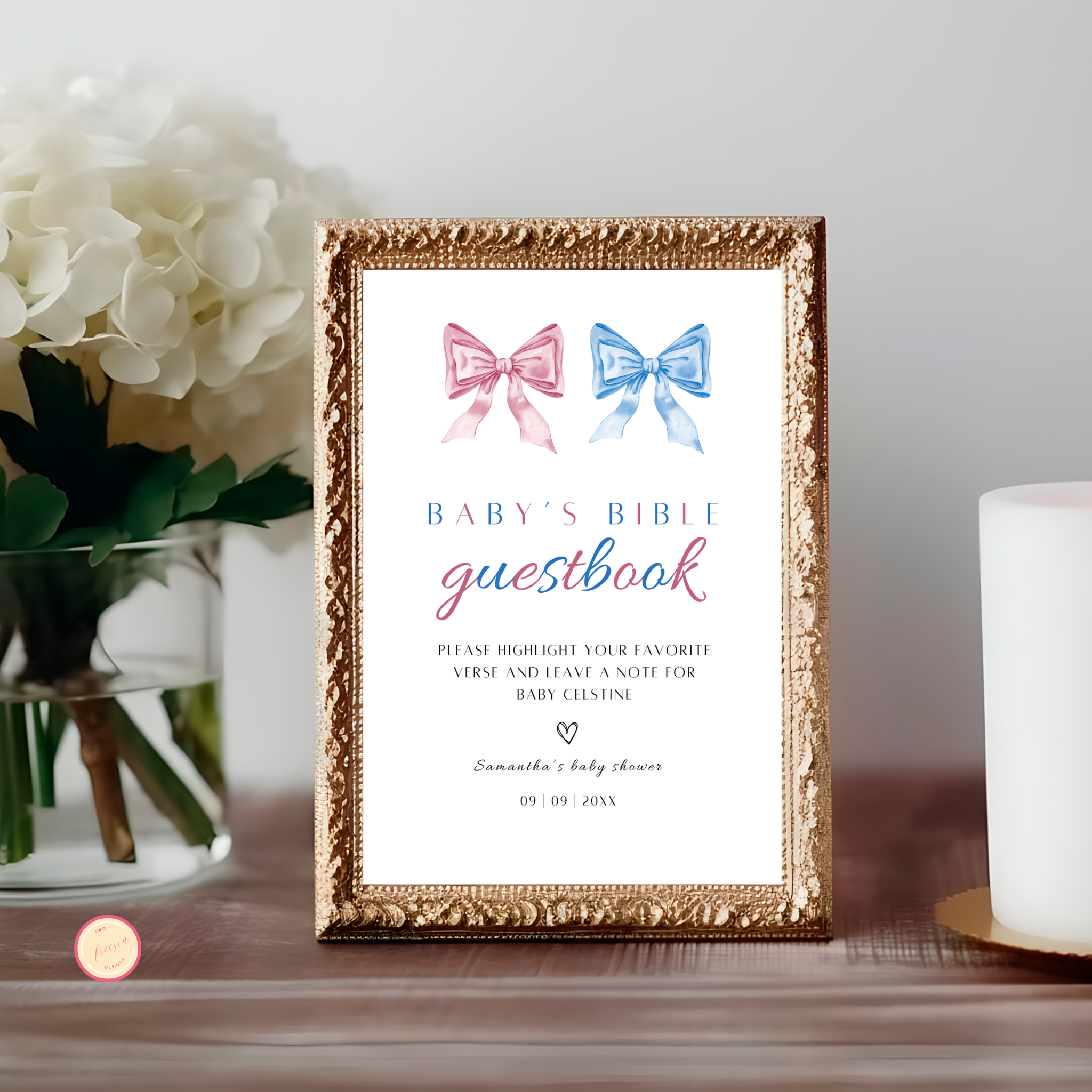 Baby's Bible Guestbook - Twin