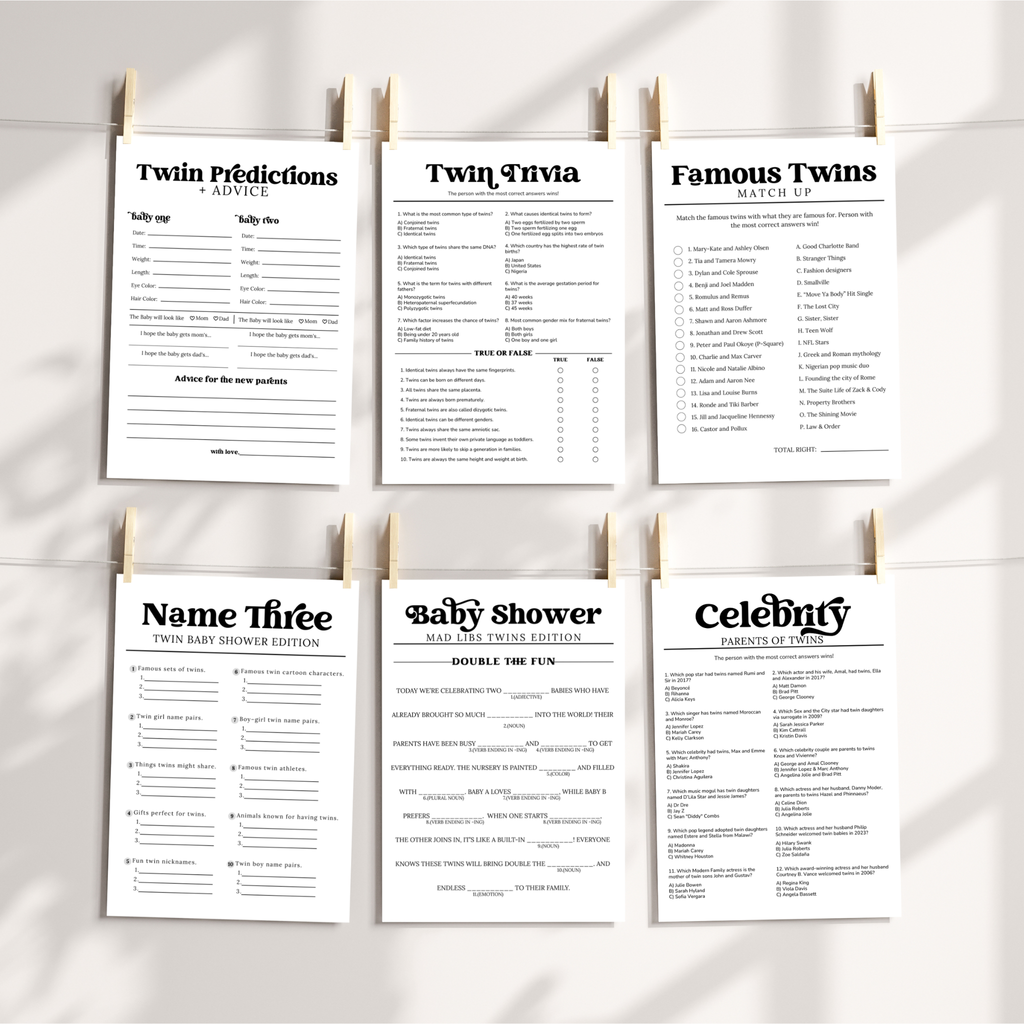 Twins Baby Shower Games