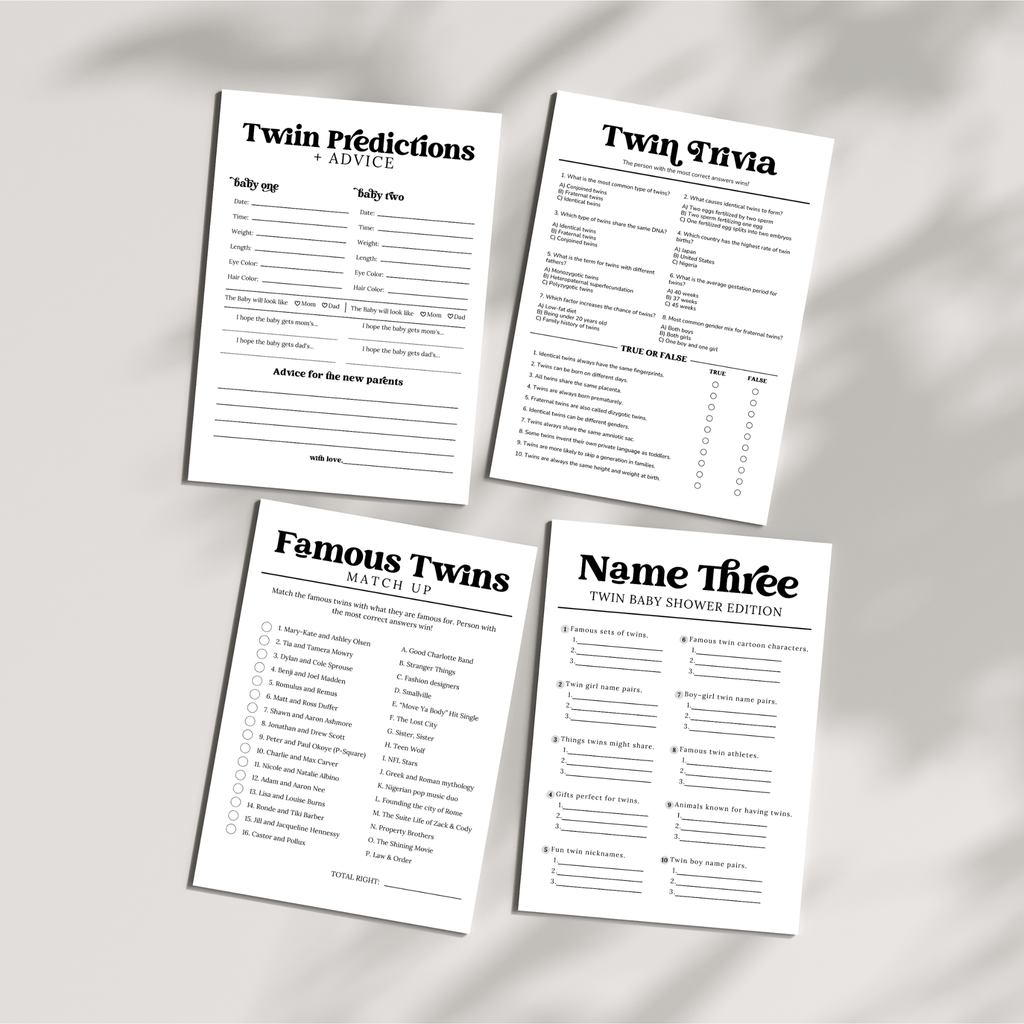 Twins Baby Shower Games