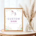 Unicorn Birthday Table Sign Templates