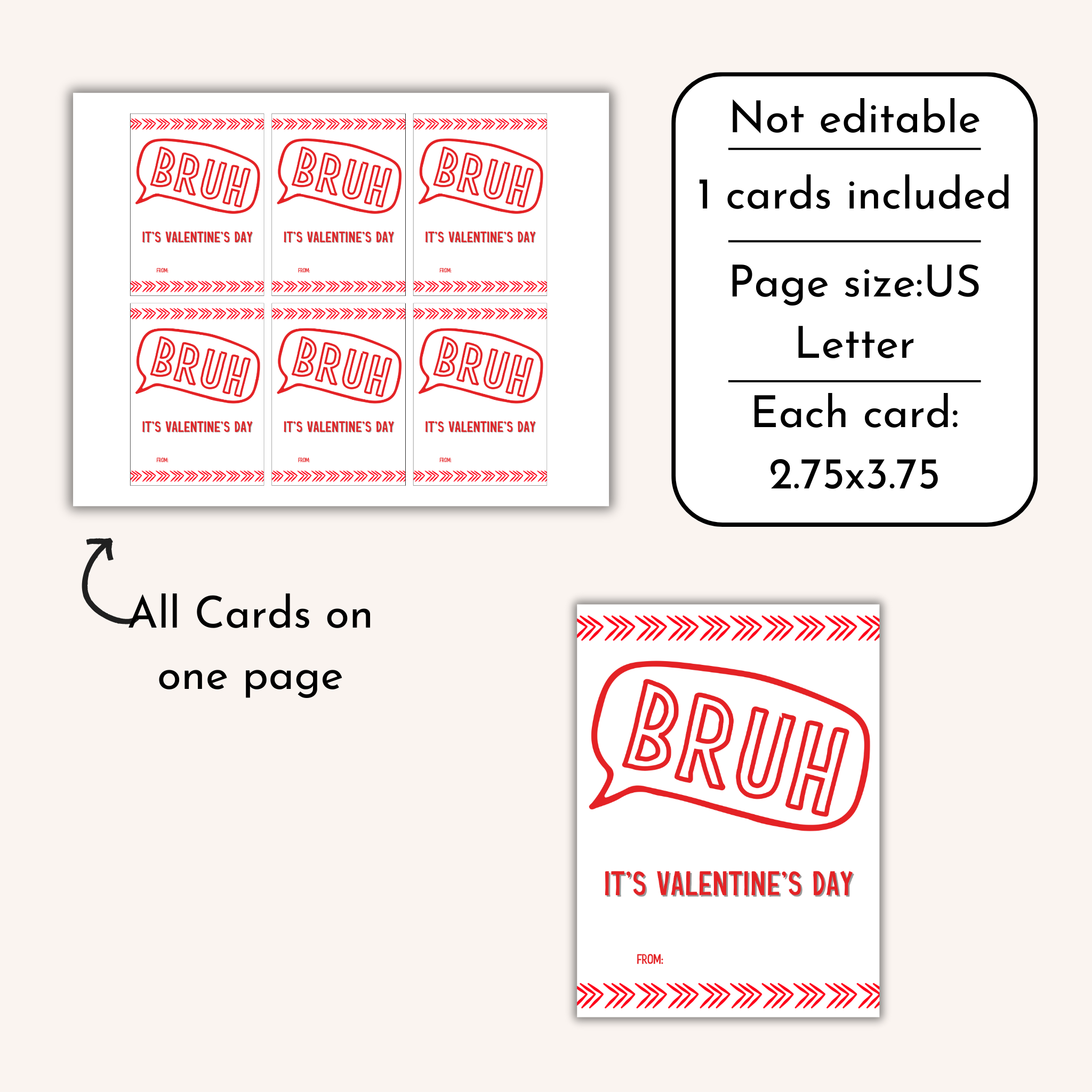 Bruh It's Valentine's Day Card