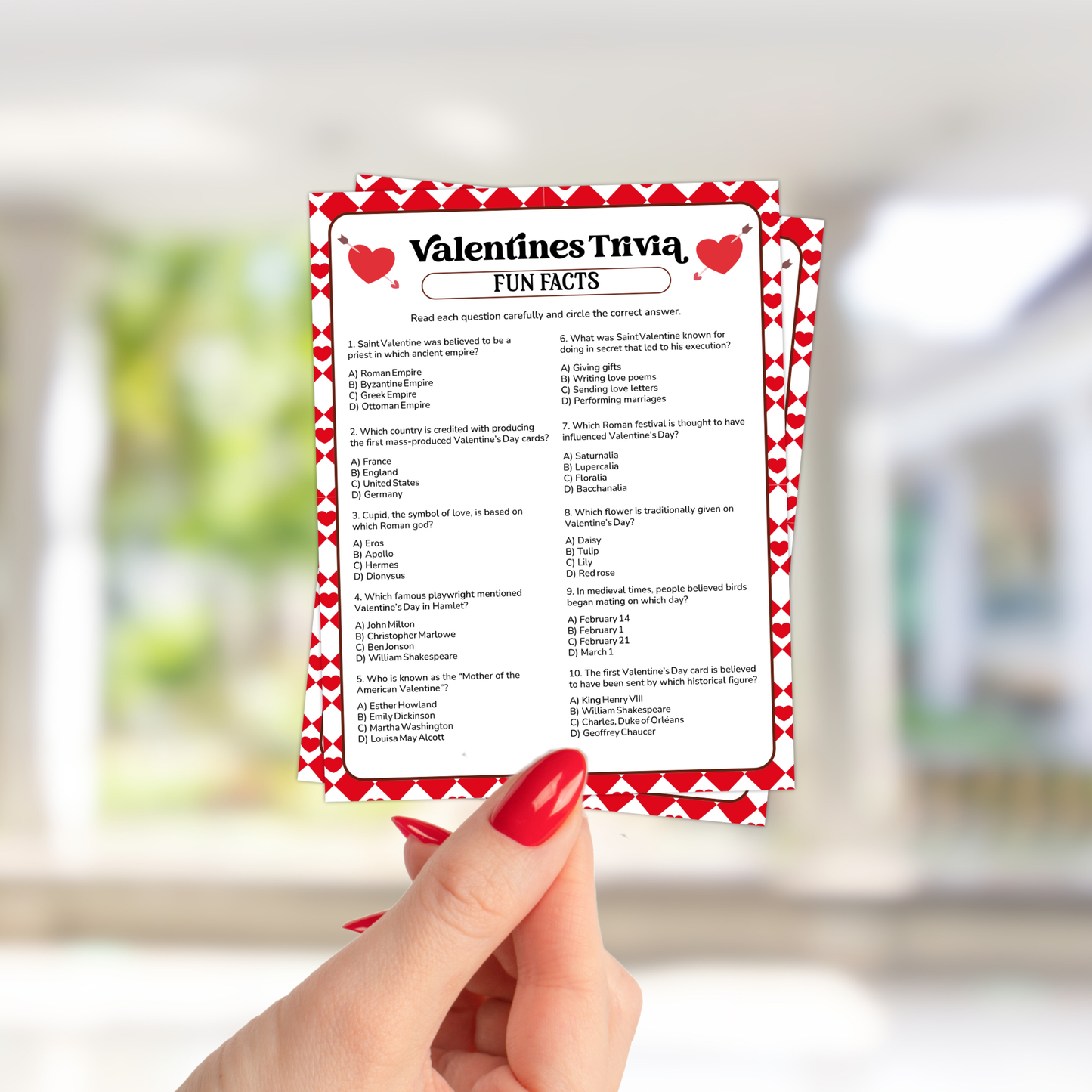 Valentine's Day Trivia Game