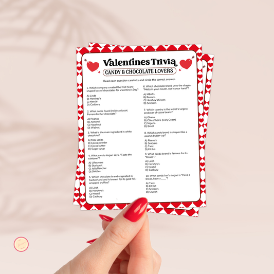 Valentine's Day Candy Trivia Game