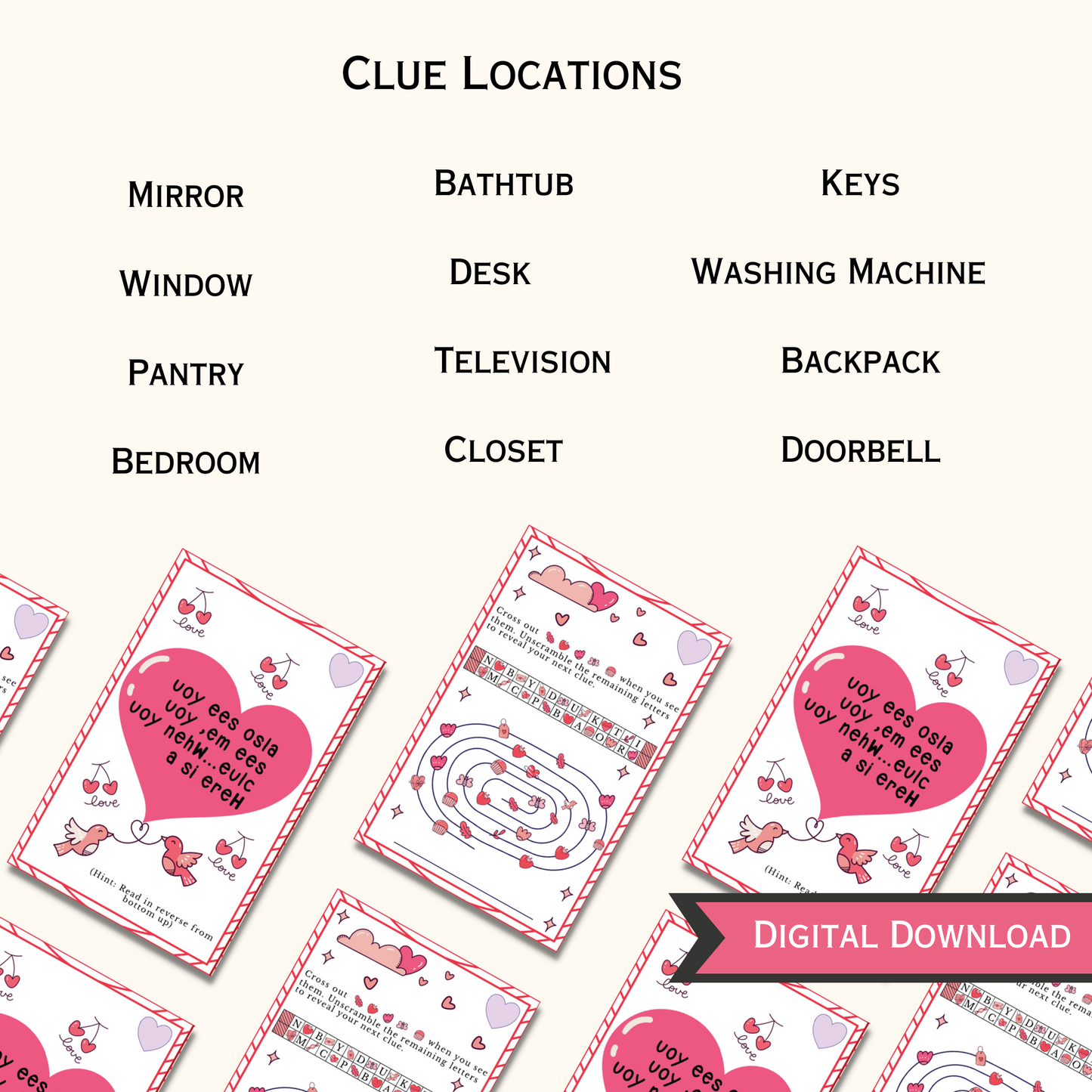 Valentine's Day Indoor Treasure Hunt