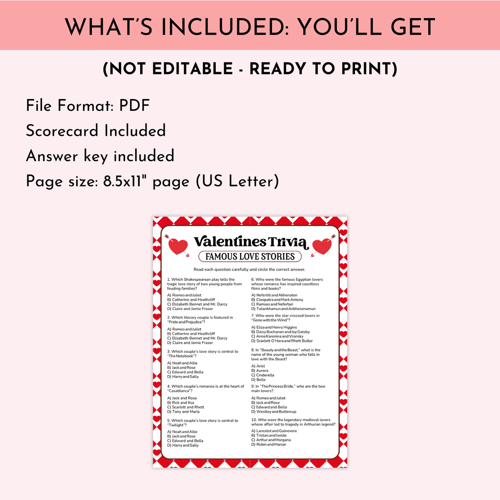 Valentine's Day Love Stories Trivia