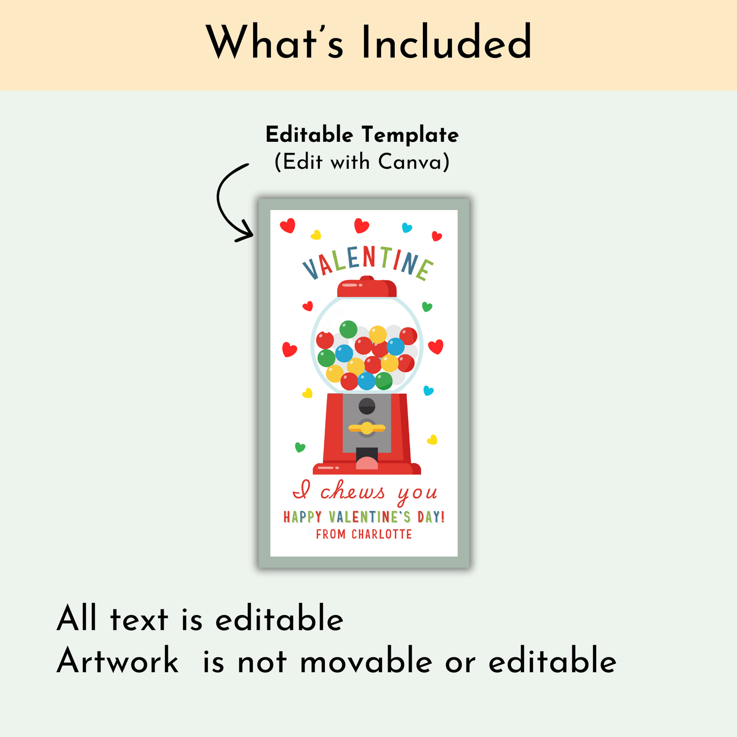 I Chews You Valentine's Day Tag