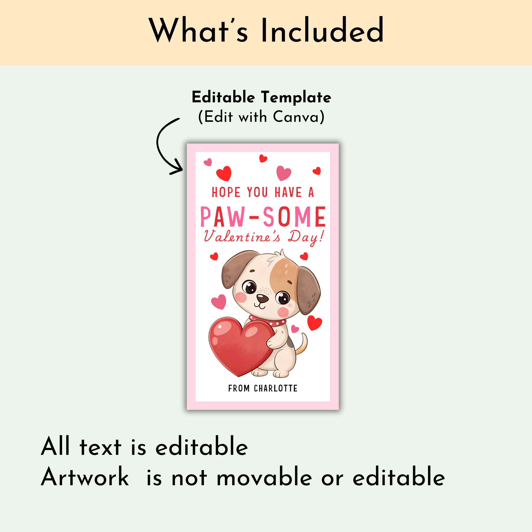 Dog Valentine's Tag