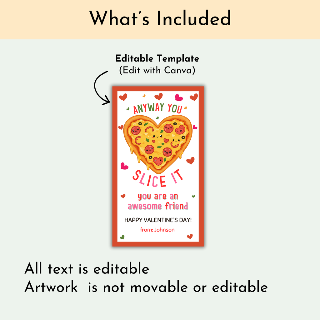 Pizza Valentine's Gift Tag