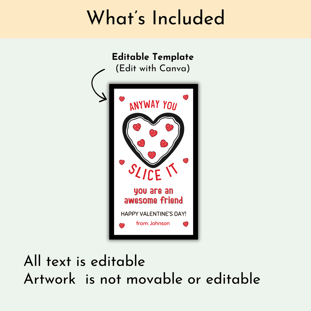 Pizza Valentine's Gift Tag