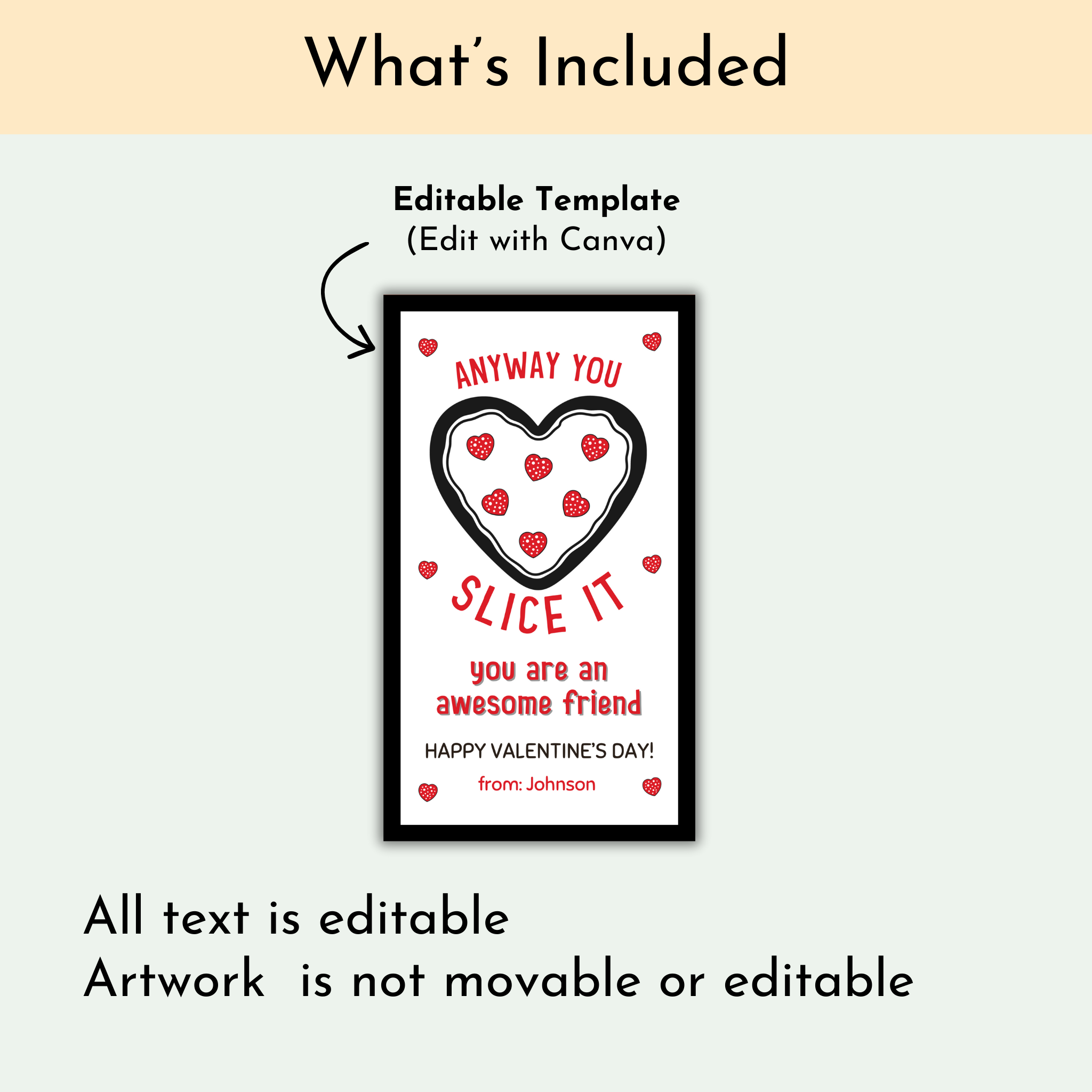 Pizza Valentine's Gift Tag