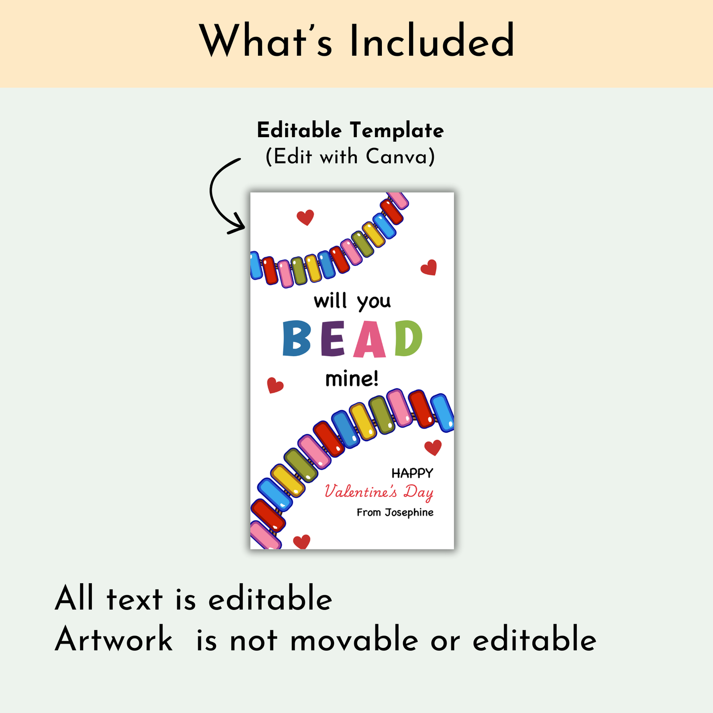 Will You Bead Mine Valentine Gift Tag