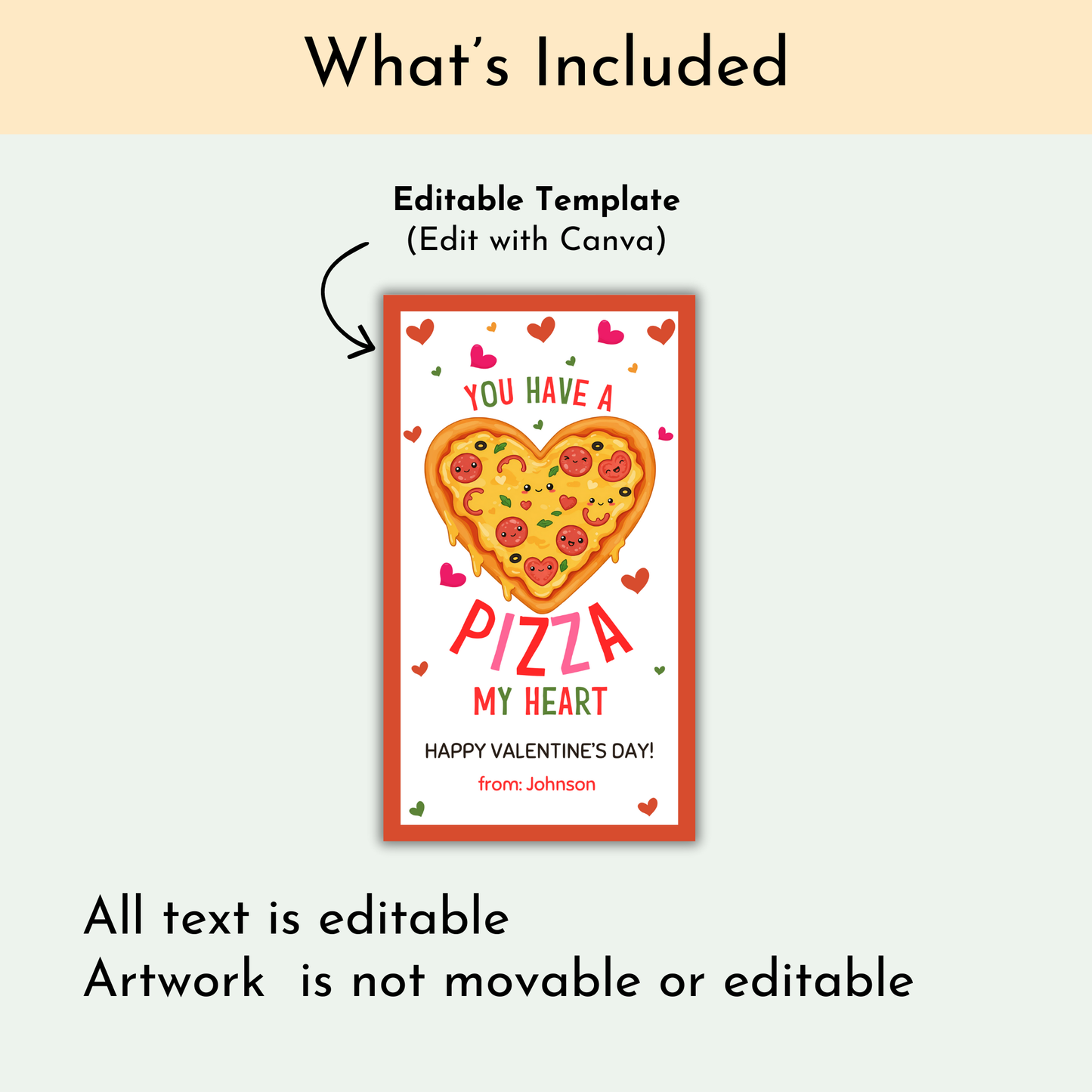 Pizza Valentine's Tag