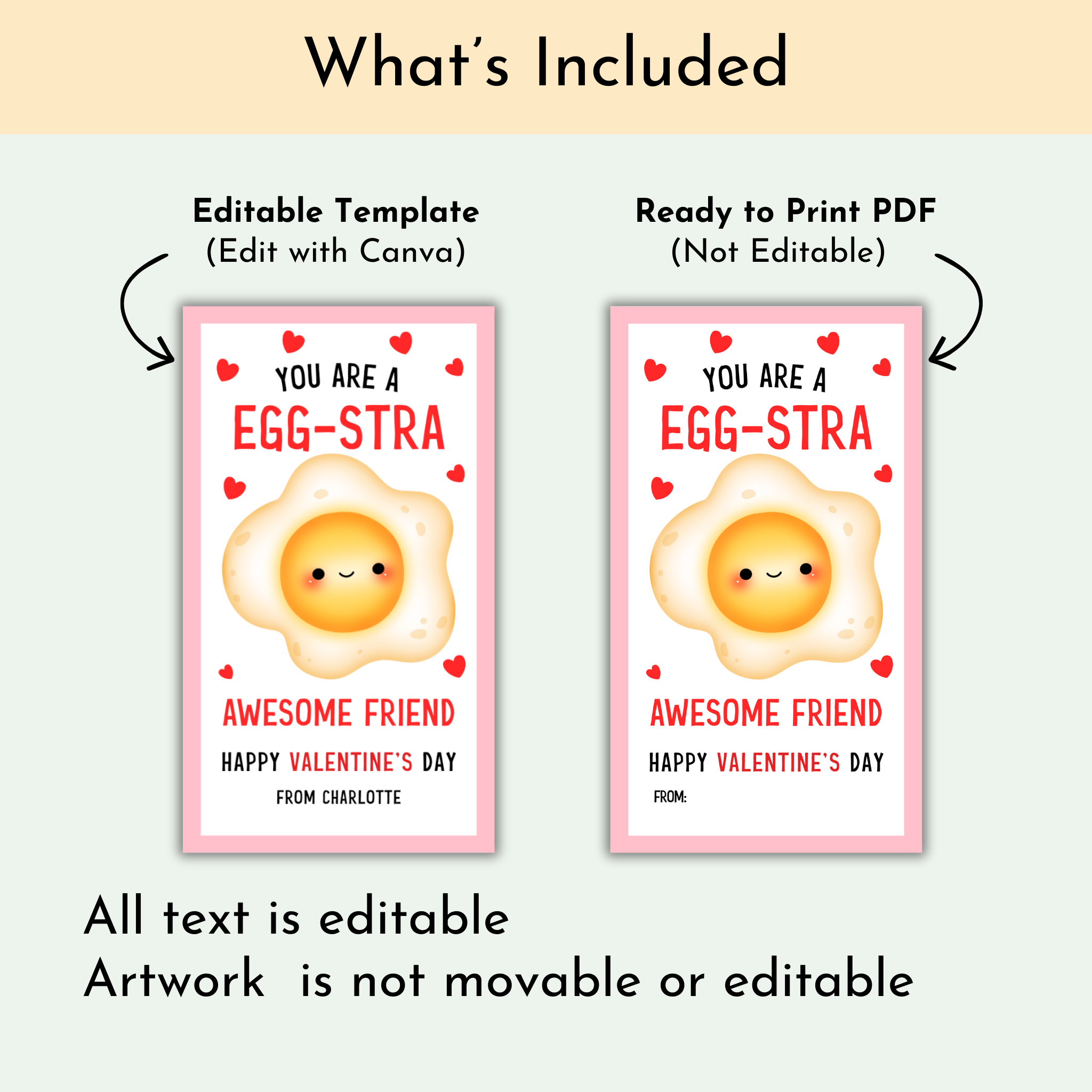 Valentine's Egg-stra Awesome Friend Gift Tag
