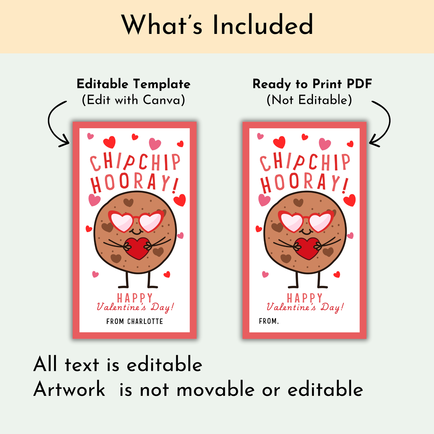 Valentine's Cookie Day Tag