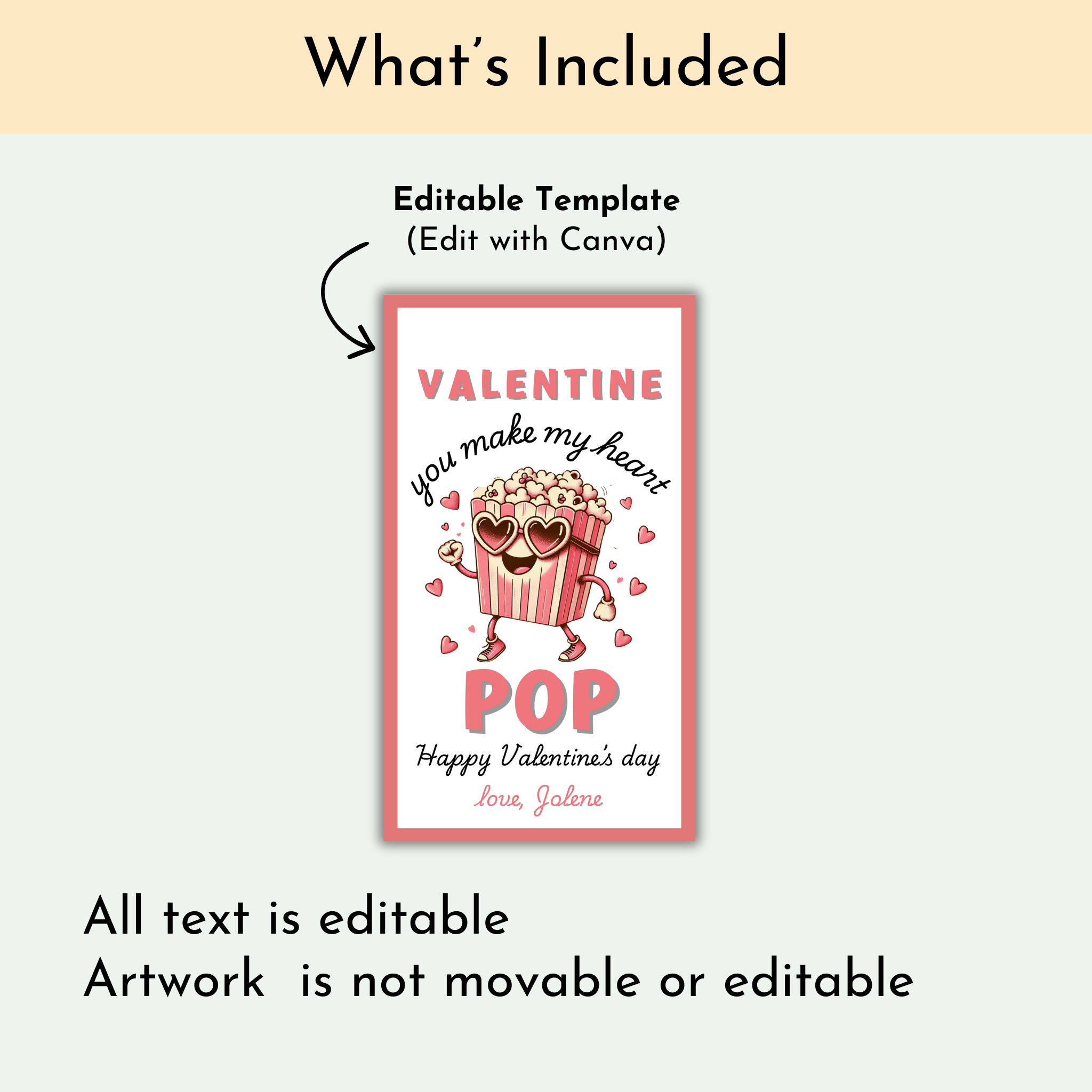 Popcorn Valentine's Tag